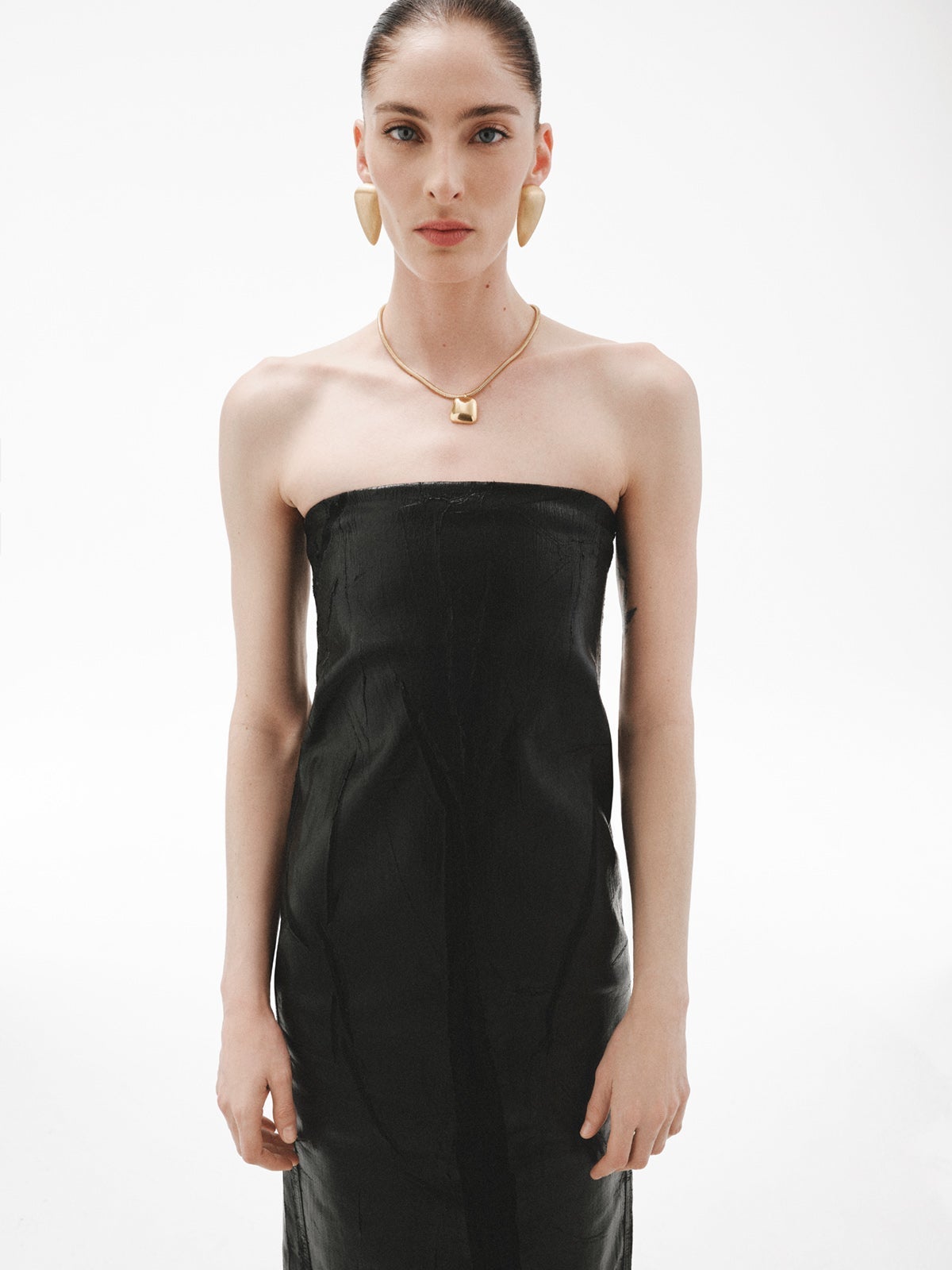 Colgante cuadrado de plata 925 bañada en oro amarillo de 18K con efecto pulido