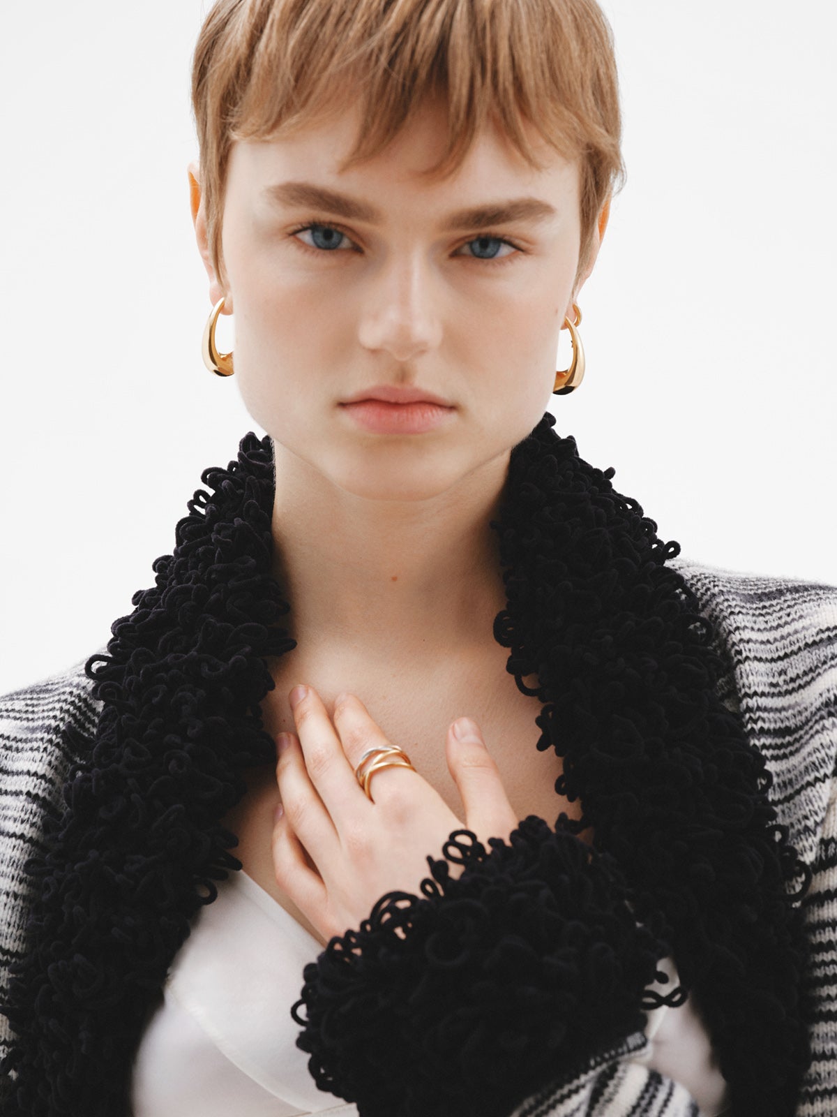 Pendientes de aro ovalados de plata 925 bañada en oro amarillo de 18K