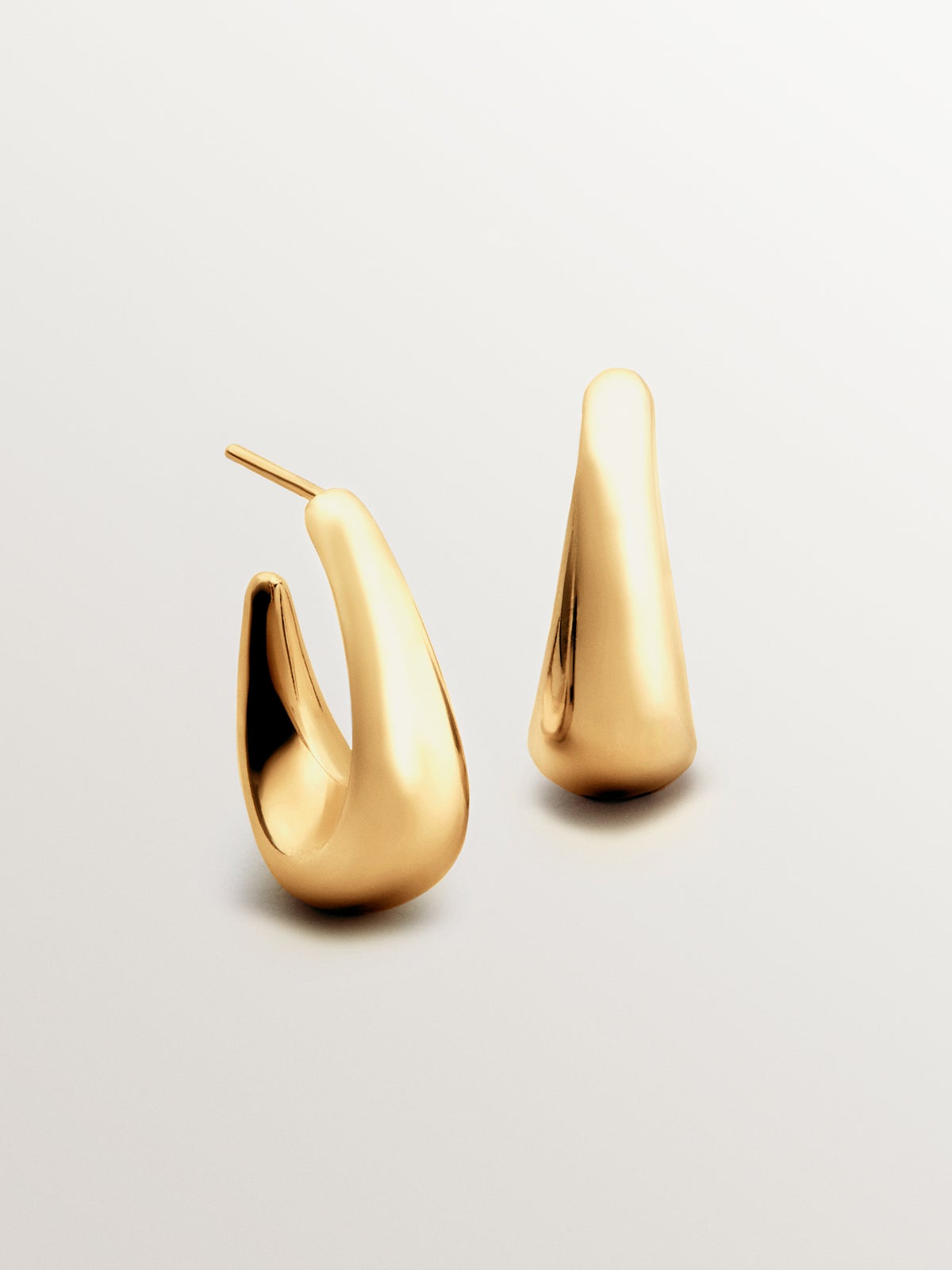 Pendientes de aro ovalados pequeños de plata 925