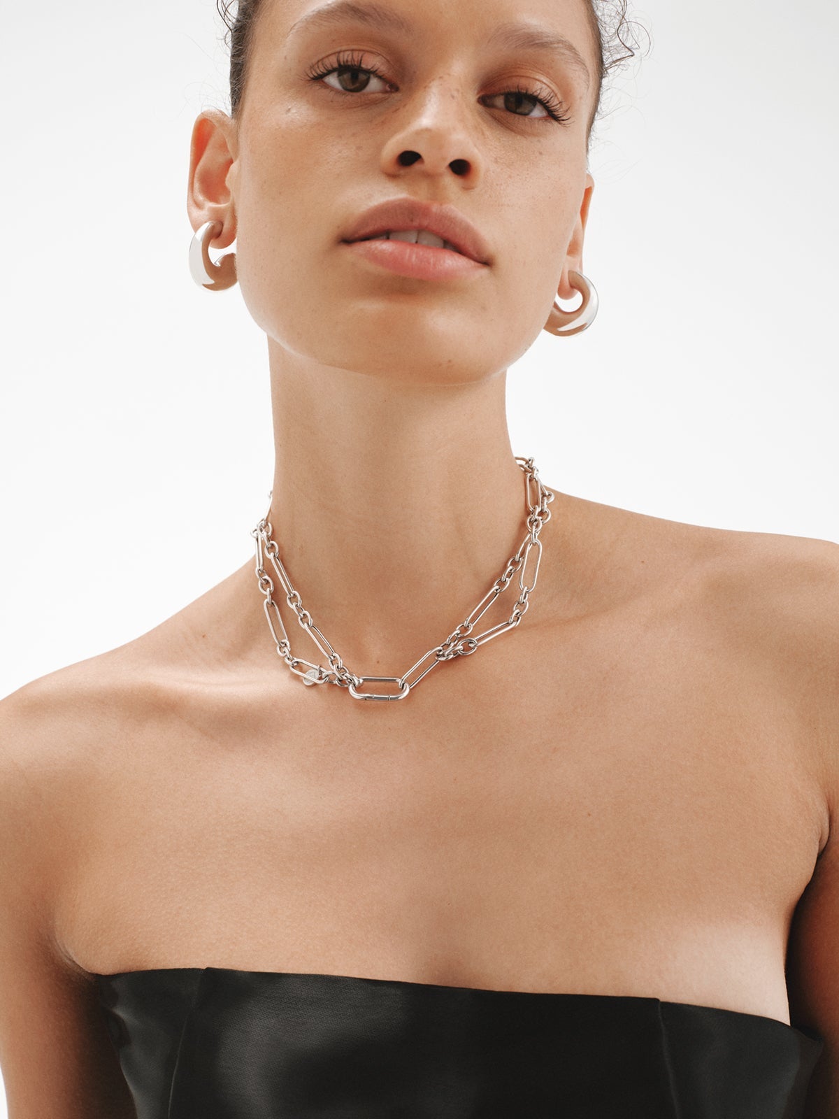 Pendientes gruesos de aro medianos de plata 925