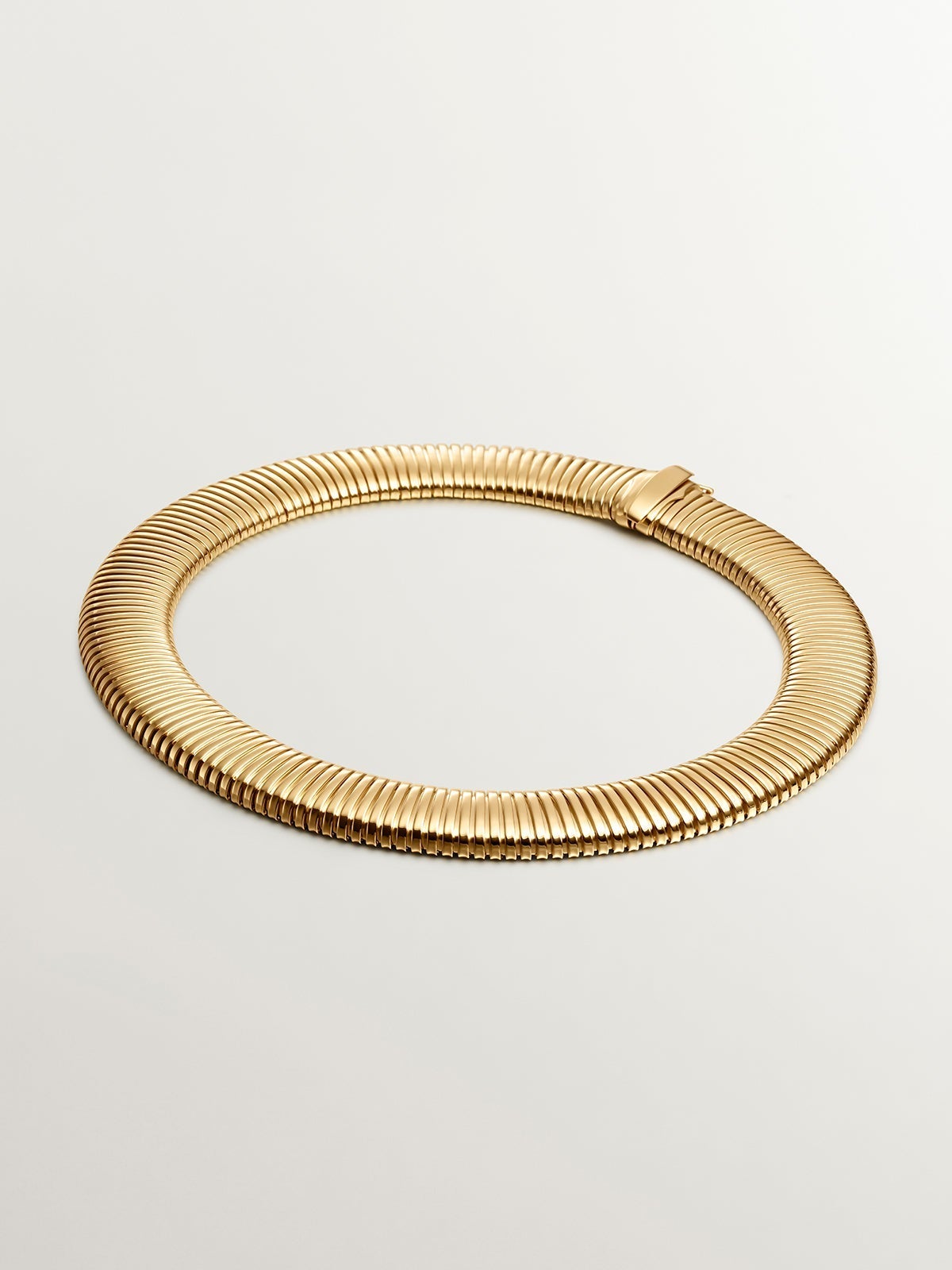 Collar tubogas XL de plata 925 bañada en oro amarillo de 18K