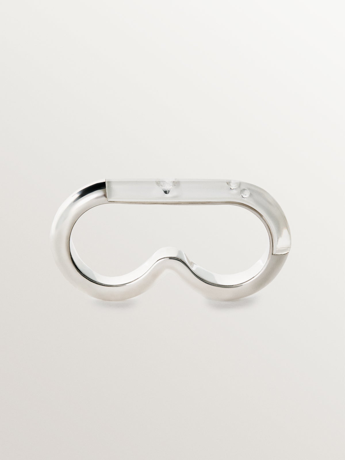 Anillo doble de plata 925 con esmalte blanco y circones suspendidos en resina