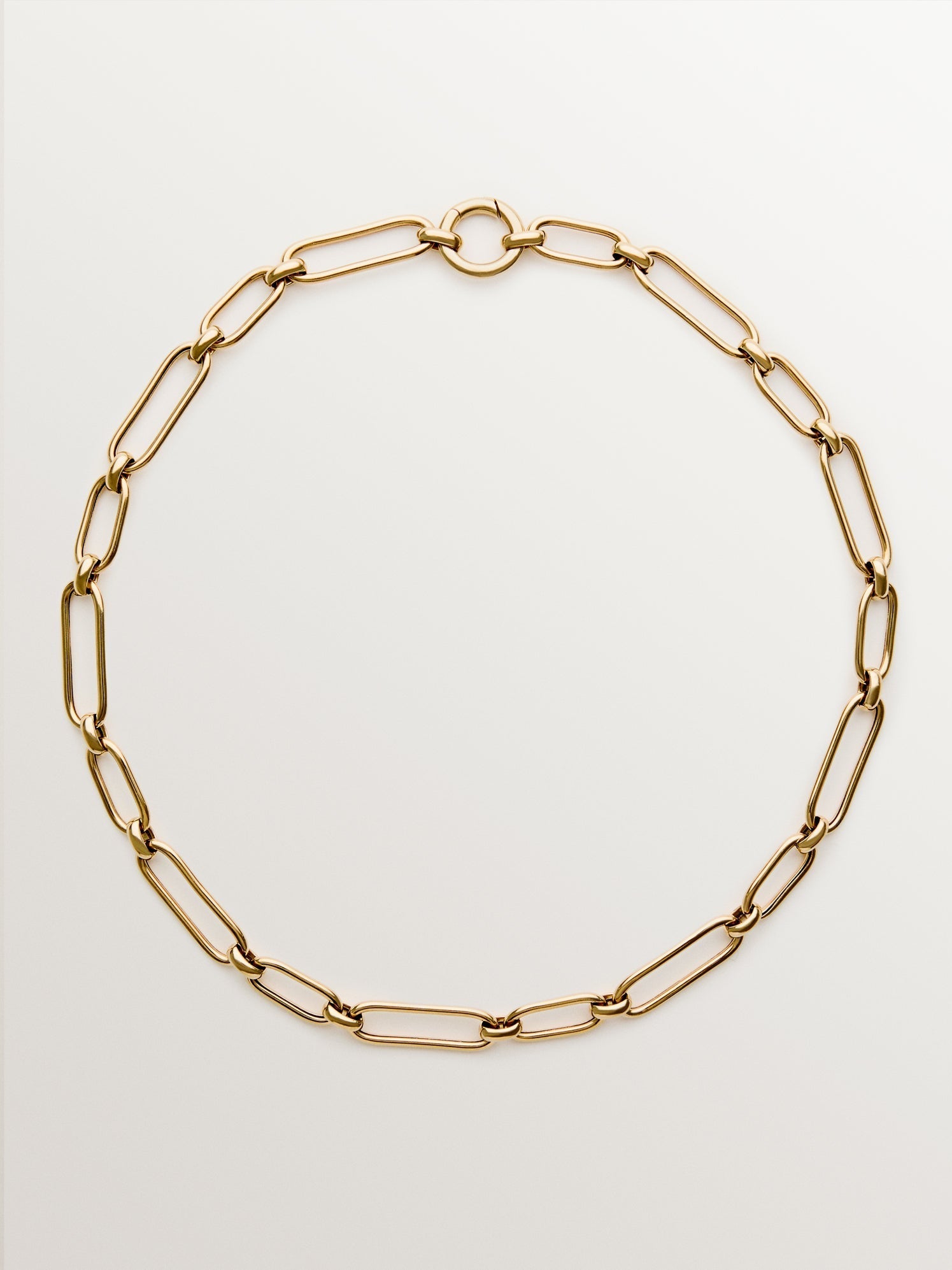 Cadena de plata 925 bañada en oro amarillo de 18K de eslabones rectangulares