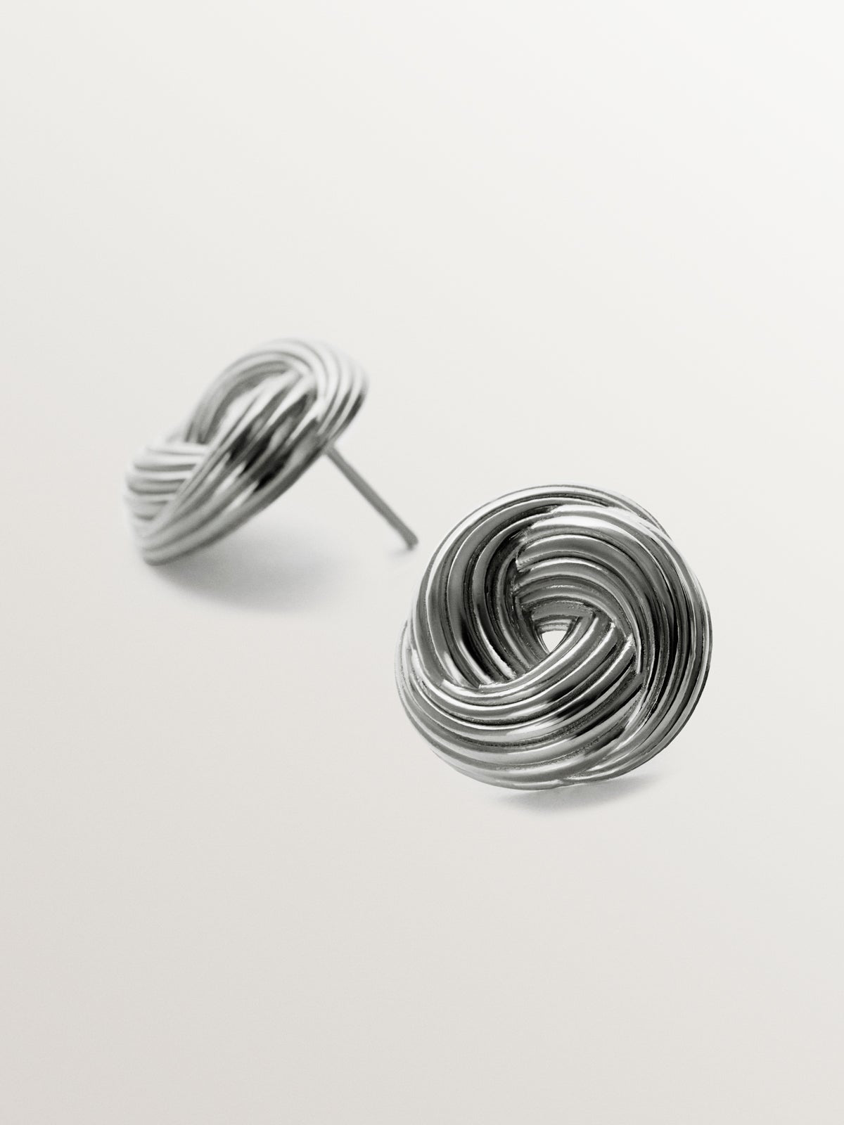 Pendientes de plata 925 rodiada con textura gallonada