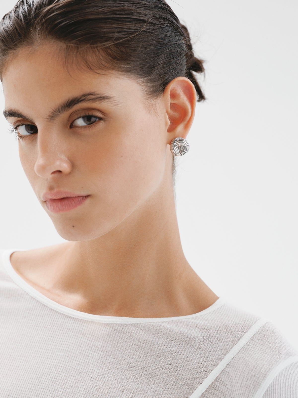 Pendientes de plata 925 rodiada con textura gallonada