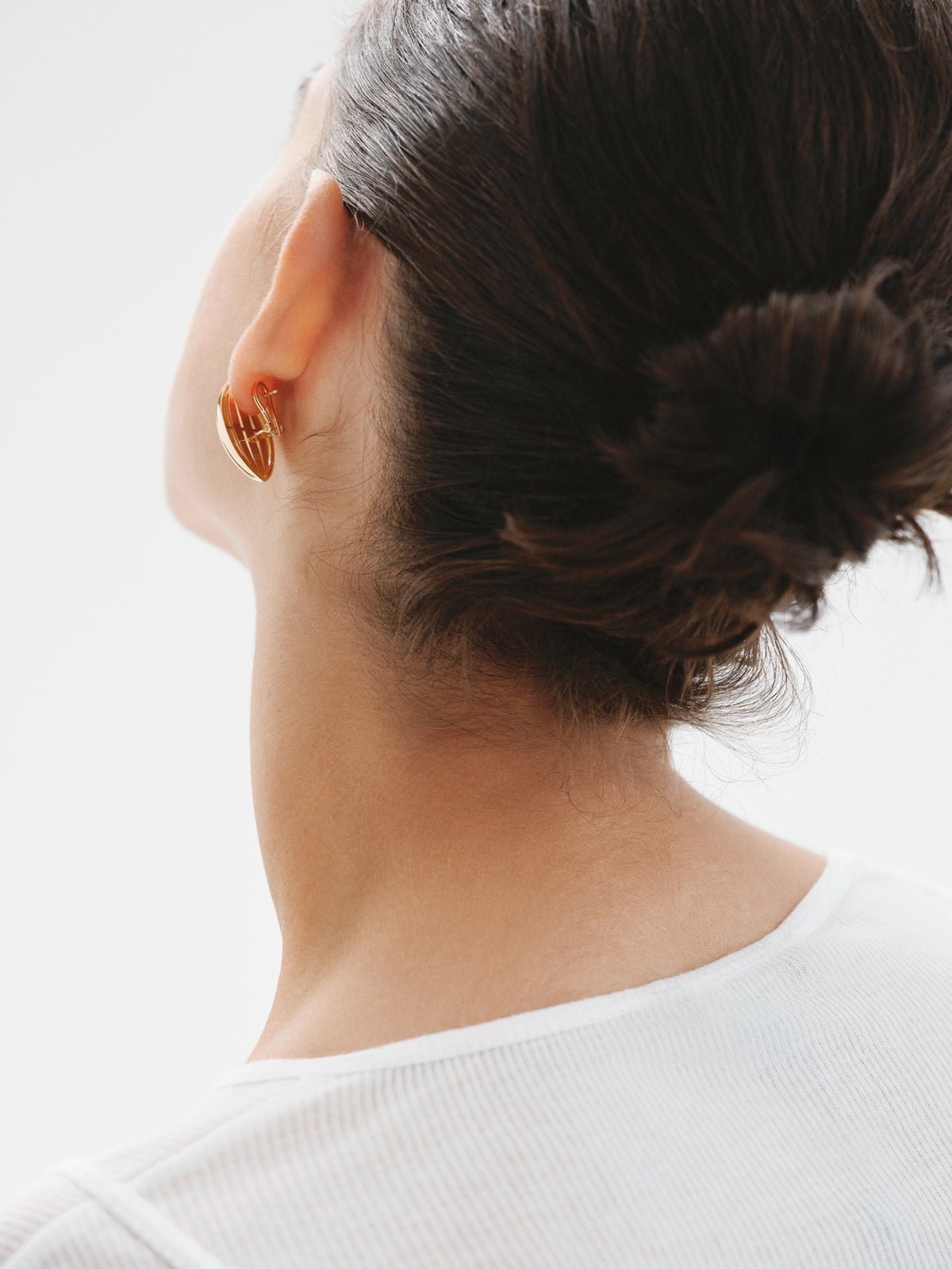 Pendientes de plata 925 bañada en oro amarillo de 18K con forma ovalada