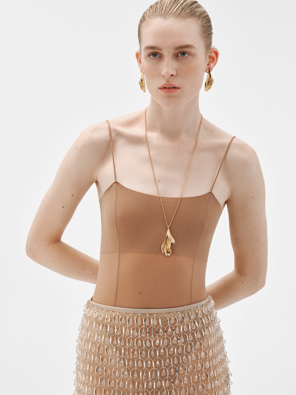 Colgante de plata 925 bañada en oro amarillo de 18K con textura