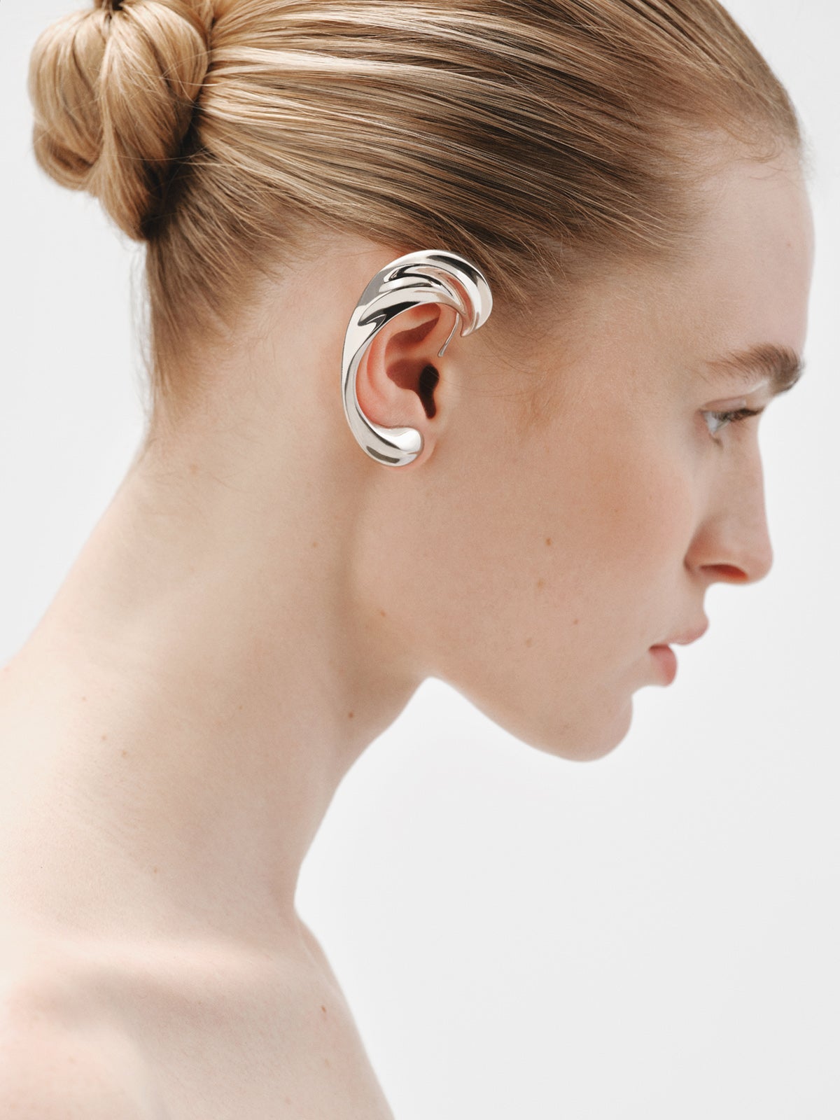 Pendiente earcuff de plata 925 con textura