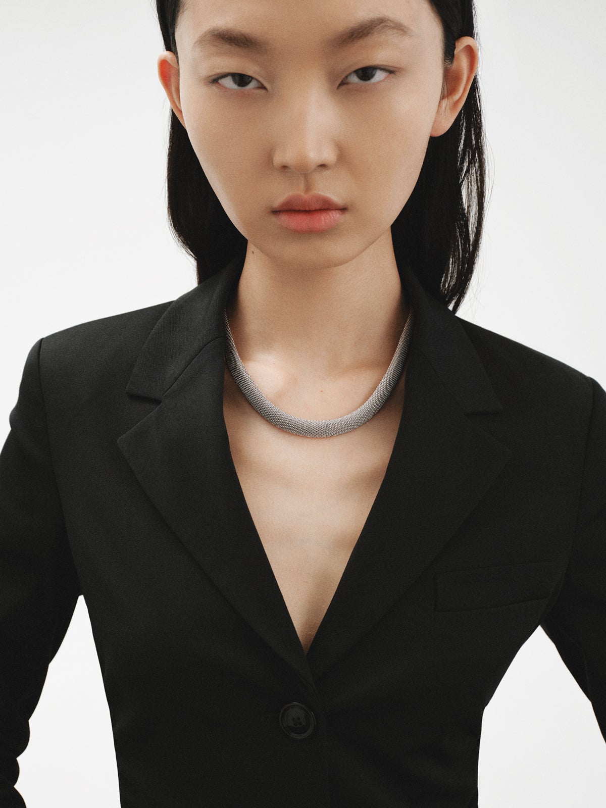 Colgante rígido de plata 925 con malla