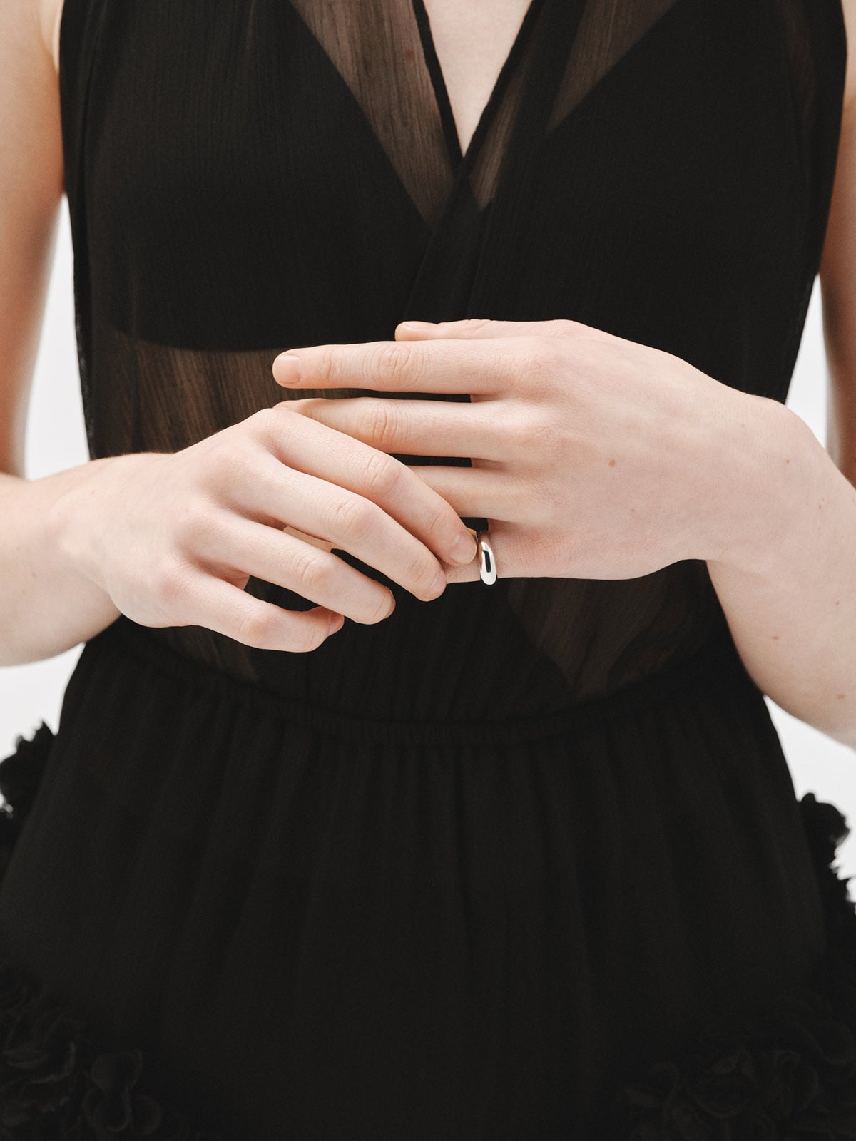 Anillo abombado de plata 925