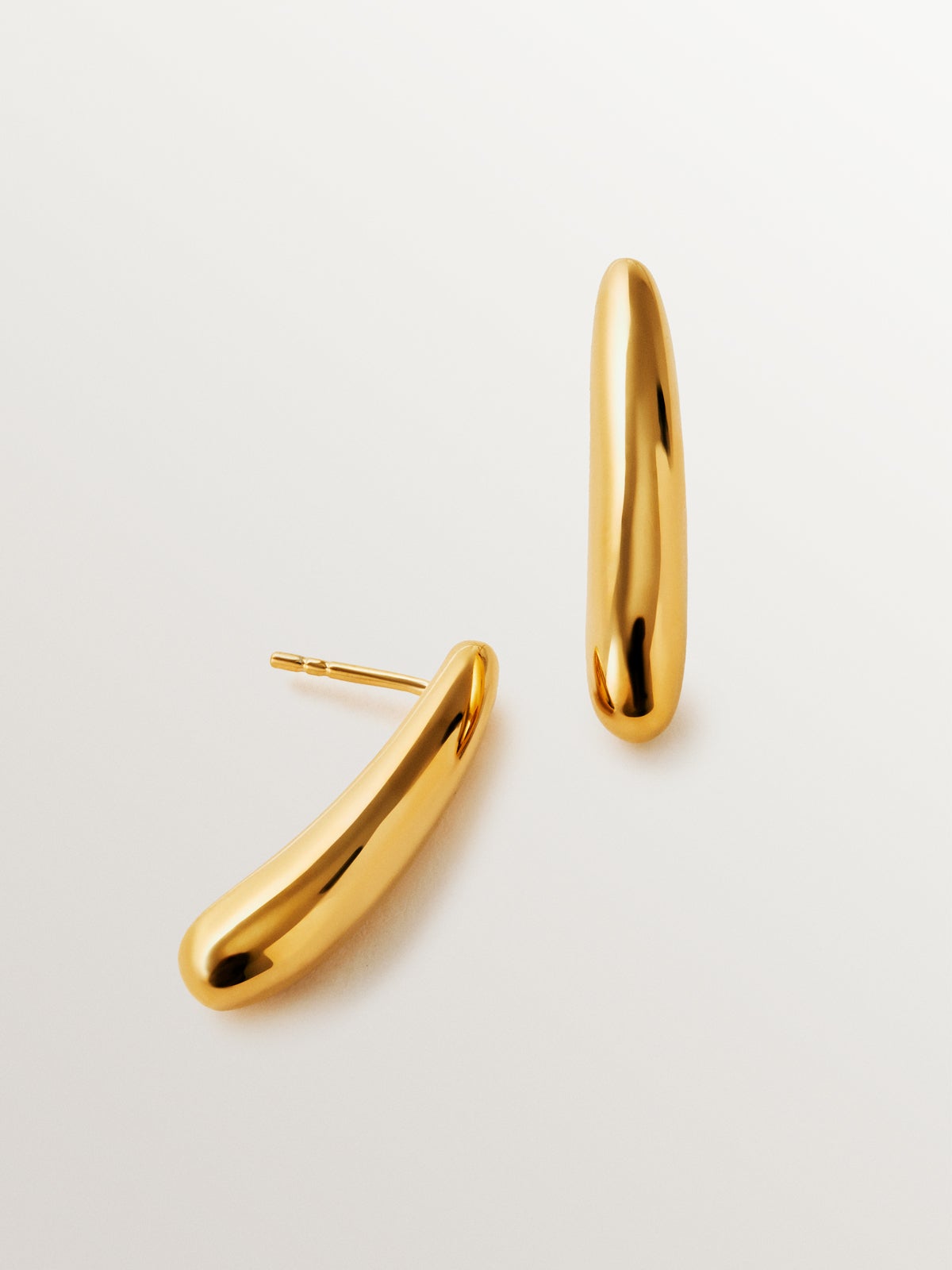 Pendientes largos de plata 925 bañada en oro amarillo de 18K