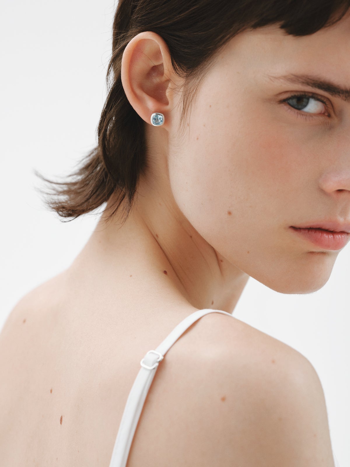 Pendientes de plata 925 con 2 topacios azul sky