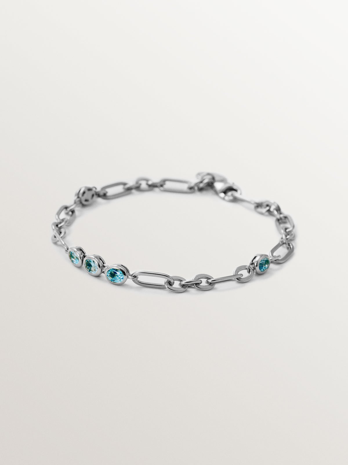 Pulsera de plata 925 con topacios azul sky