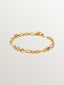 Pulsera de cadena de plata 925 bañada en oro amarillo de 18K con topacios blancos