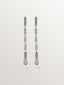 Pendientes largos de oro blanco de 18K con diamantes en talla brillante