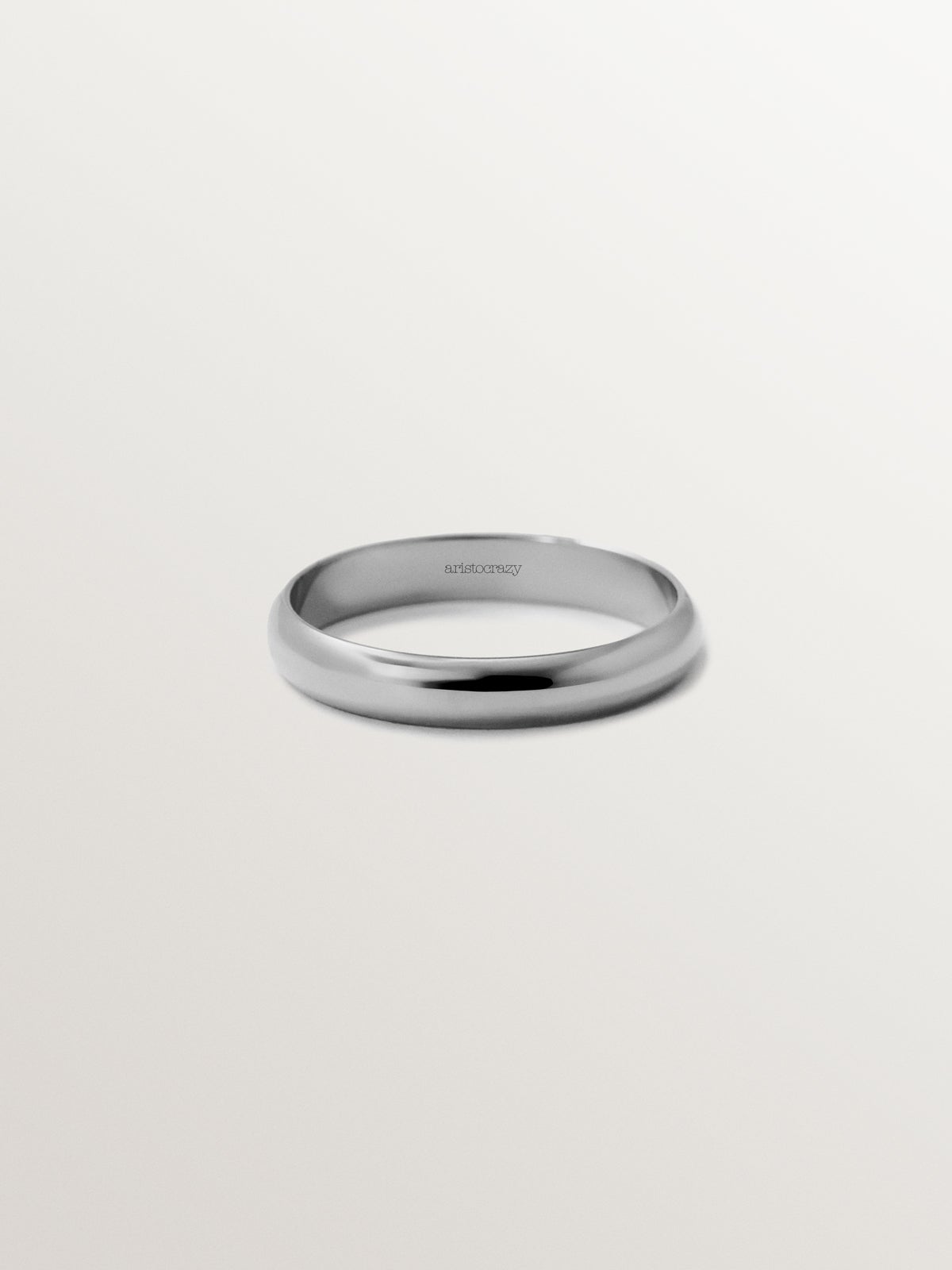 Alianza de oro blanco de media caña de 3,15 mm