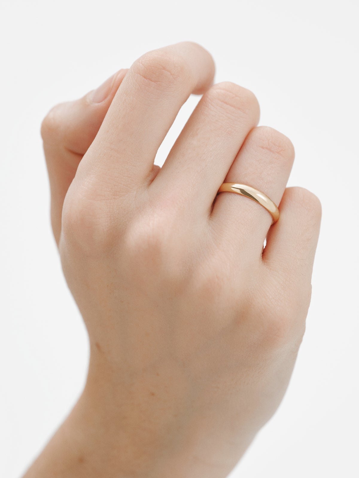 Alianza de oro amarillo de media caña de 3,15 mm