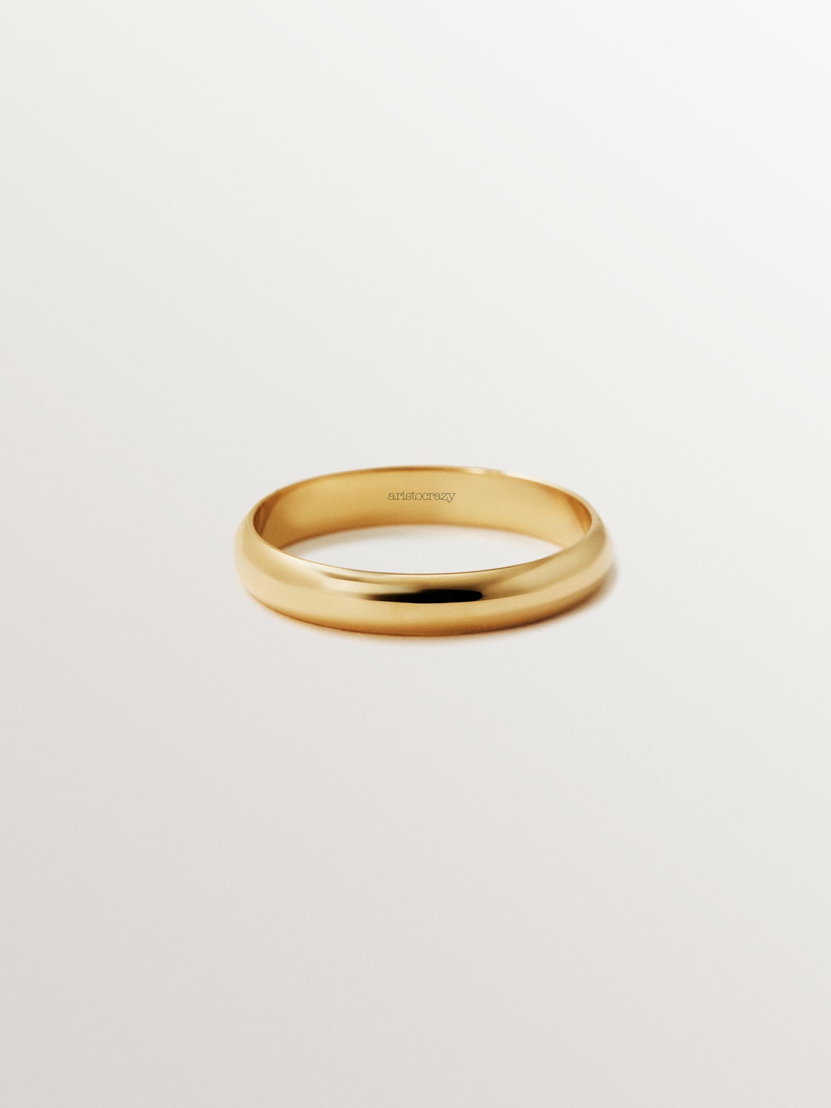 Alianza de oro amarillo de media caña de 3,15 mm