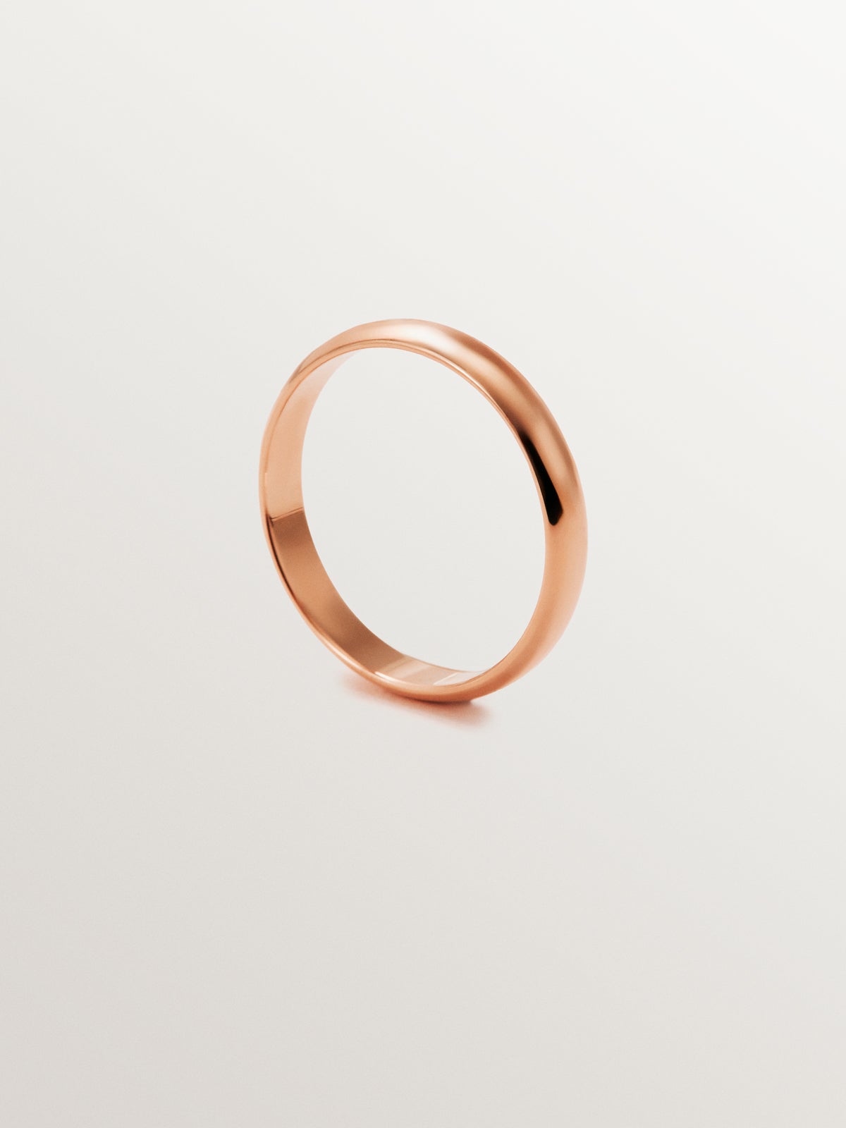 Alianza de oro rosa de media caña de 3,15 mm