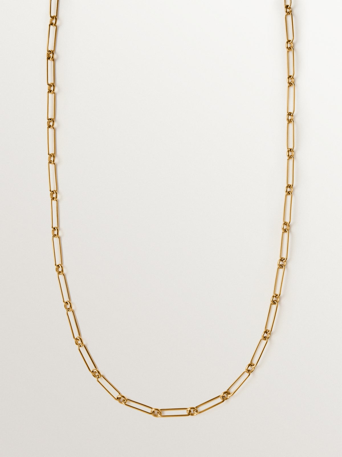 Cadena longitud media de plata 925 bañada en oro de 18K