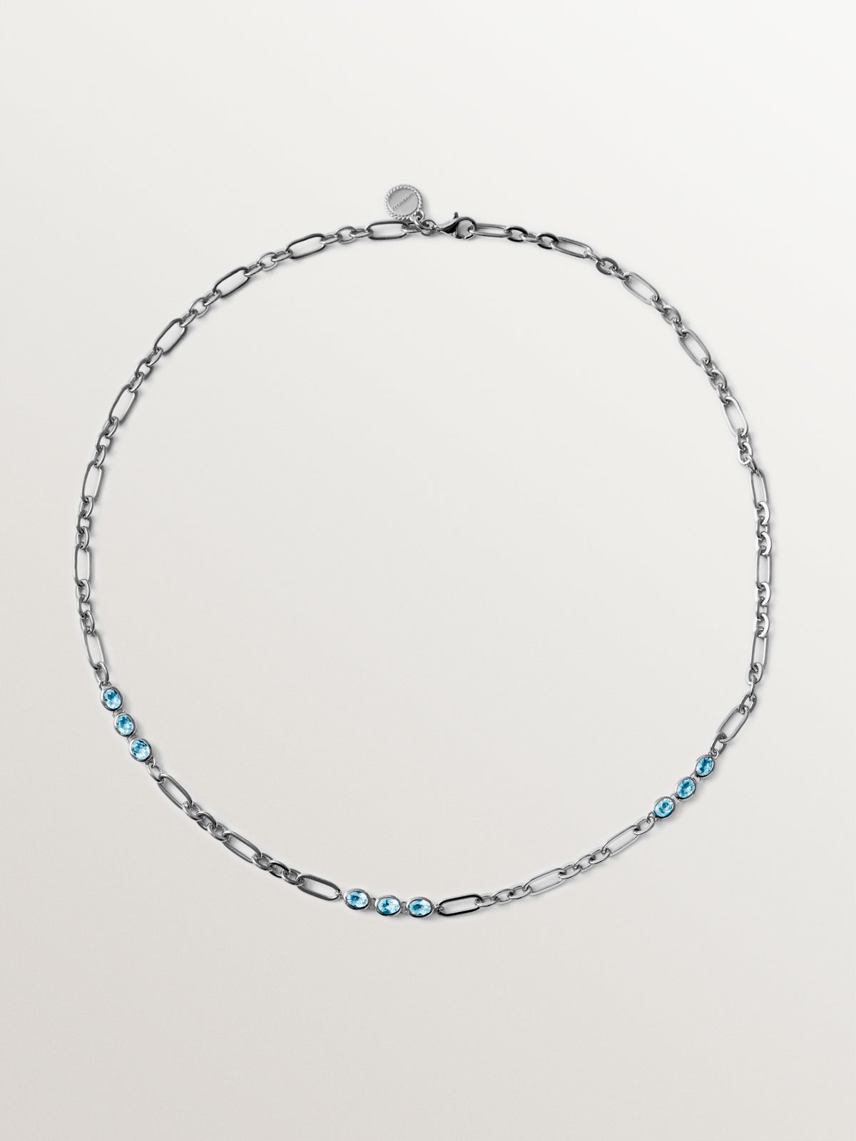 Collar de plata 925 con topacios azul sky