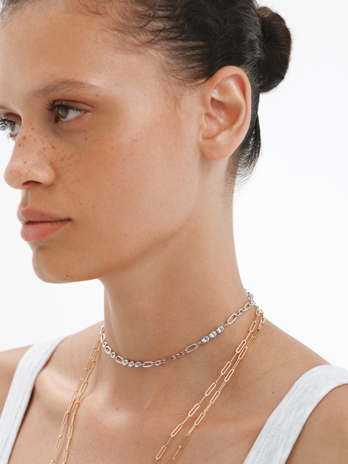 Collar de plata 925 con topacios azul sky