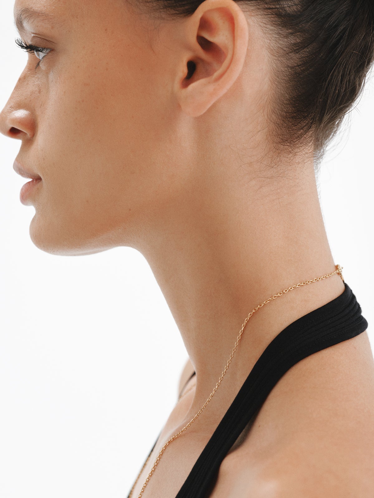 Cadena roló 65 cm de plata 925 bañada en oro de 18K