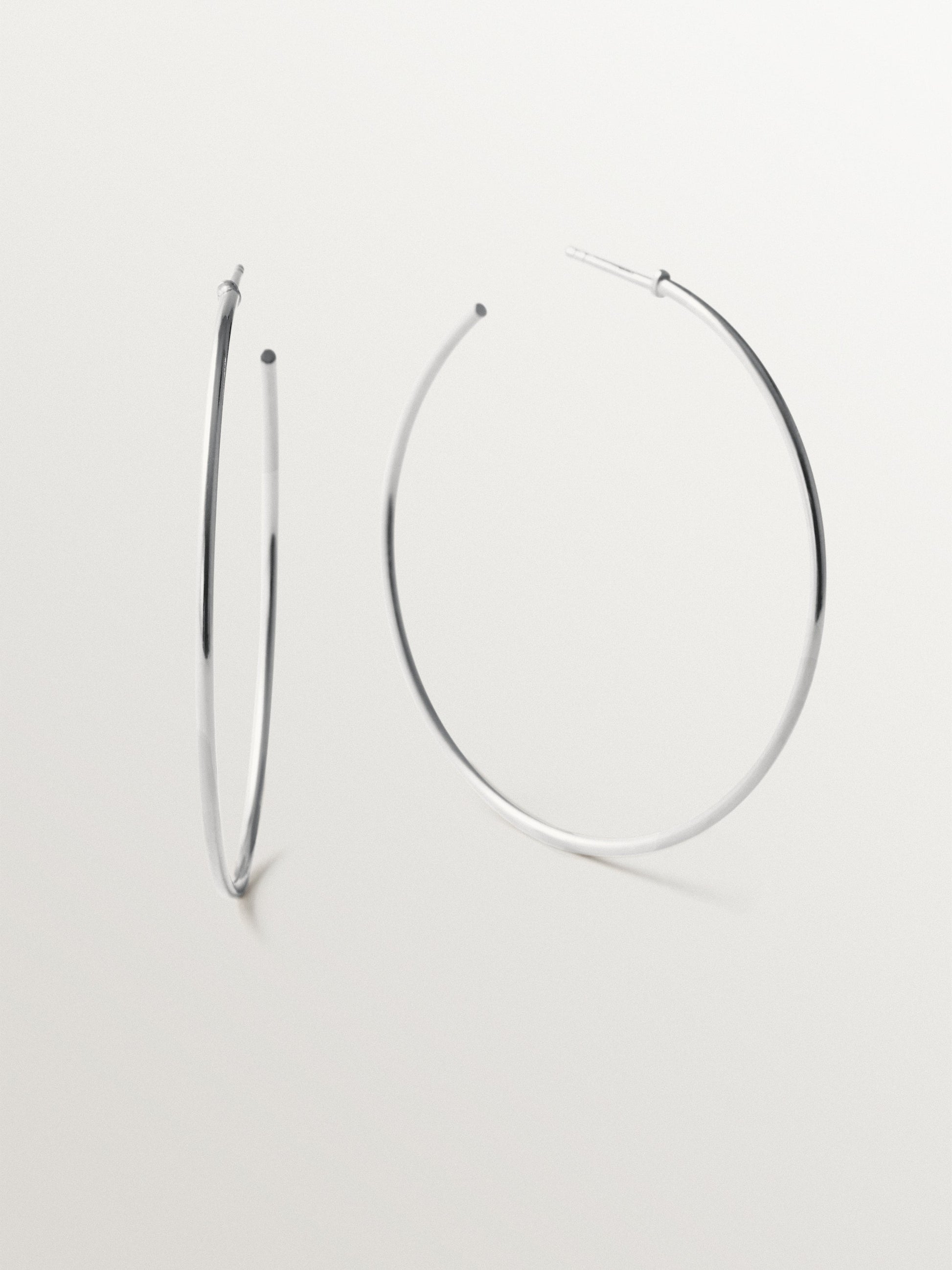 Pendientes de aro grandes de plata 925