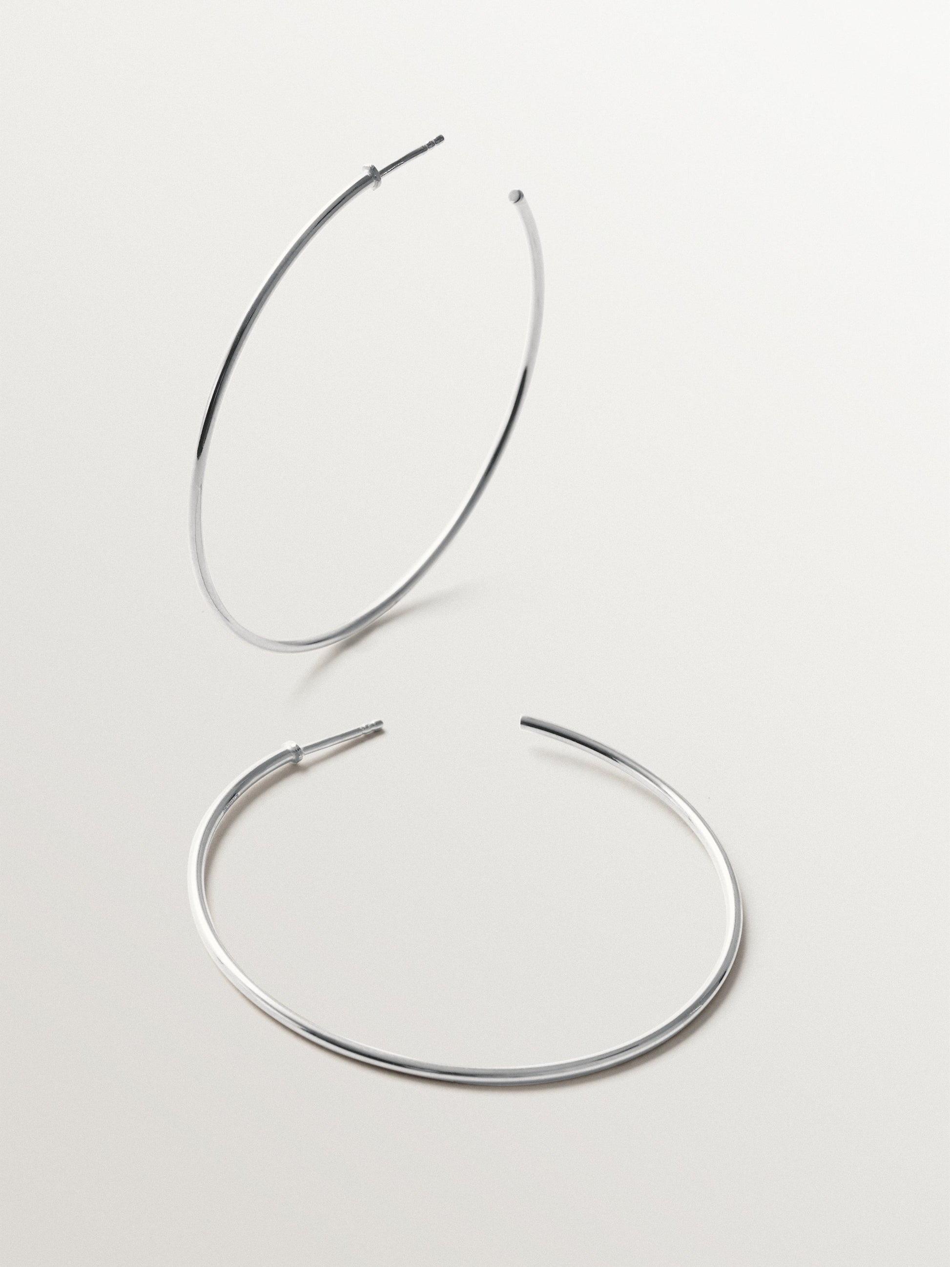Pendientes de aro grandes de plata 925
