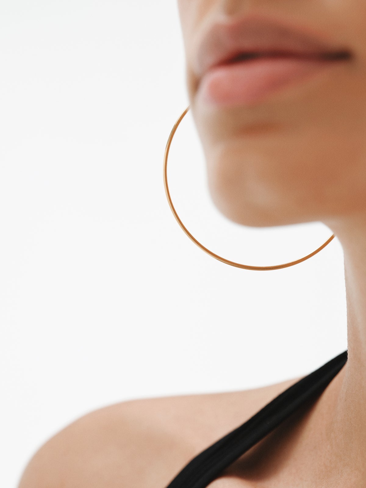 Pendientes de aro grandes de plata 925 bañada en oro de 18K