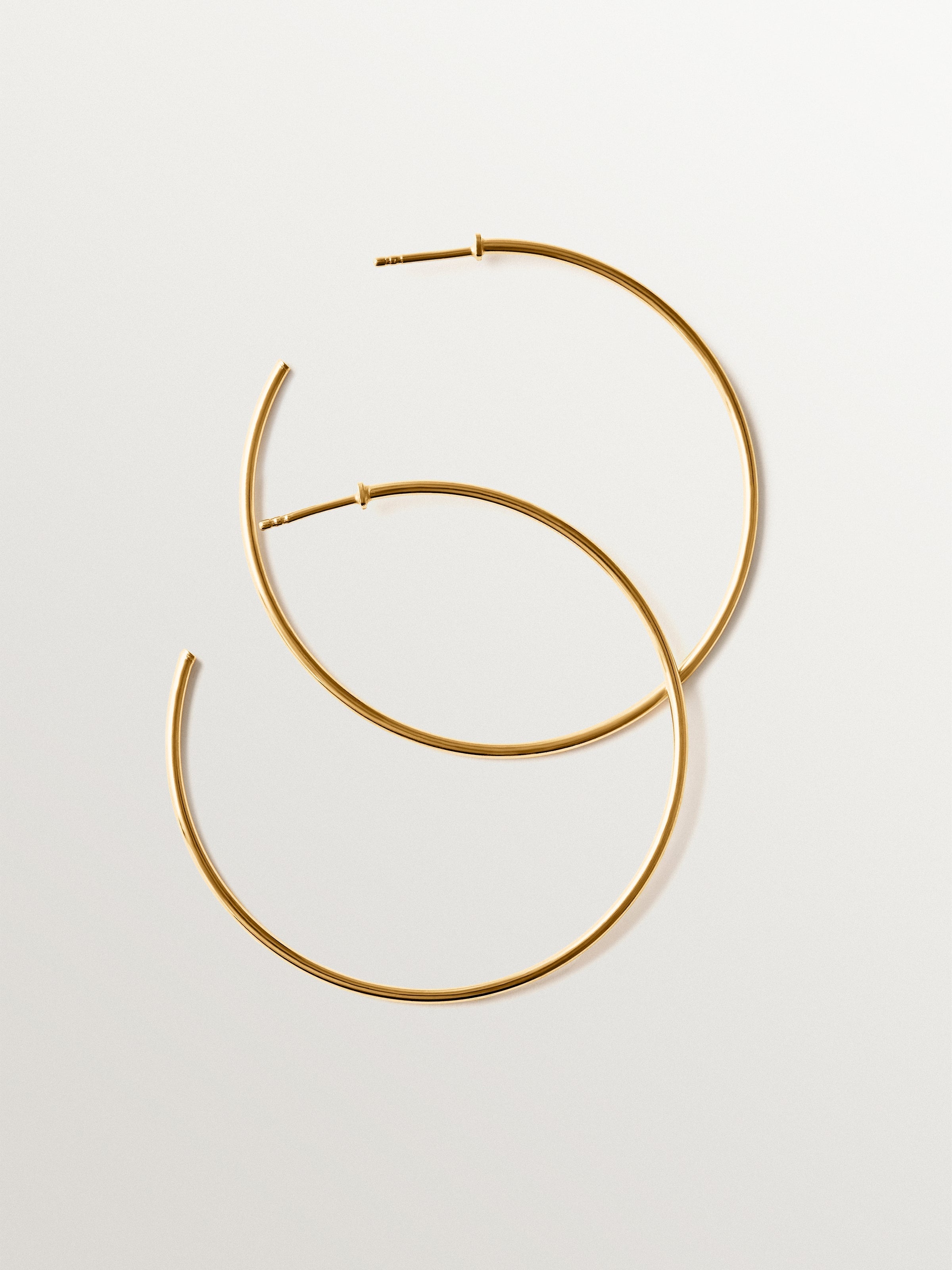 Pendientes de aro grandes de plata 925 bañada en oro de 18K