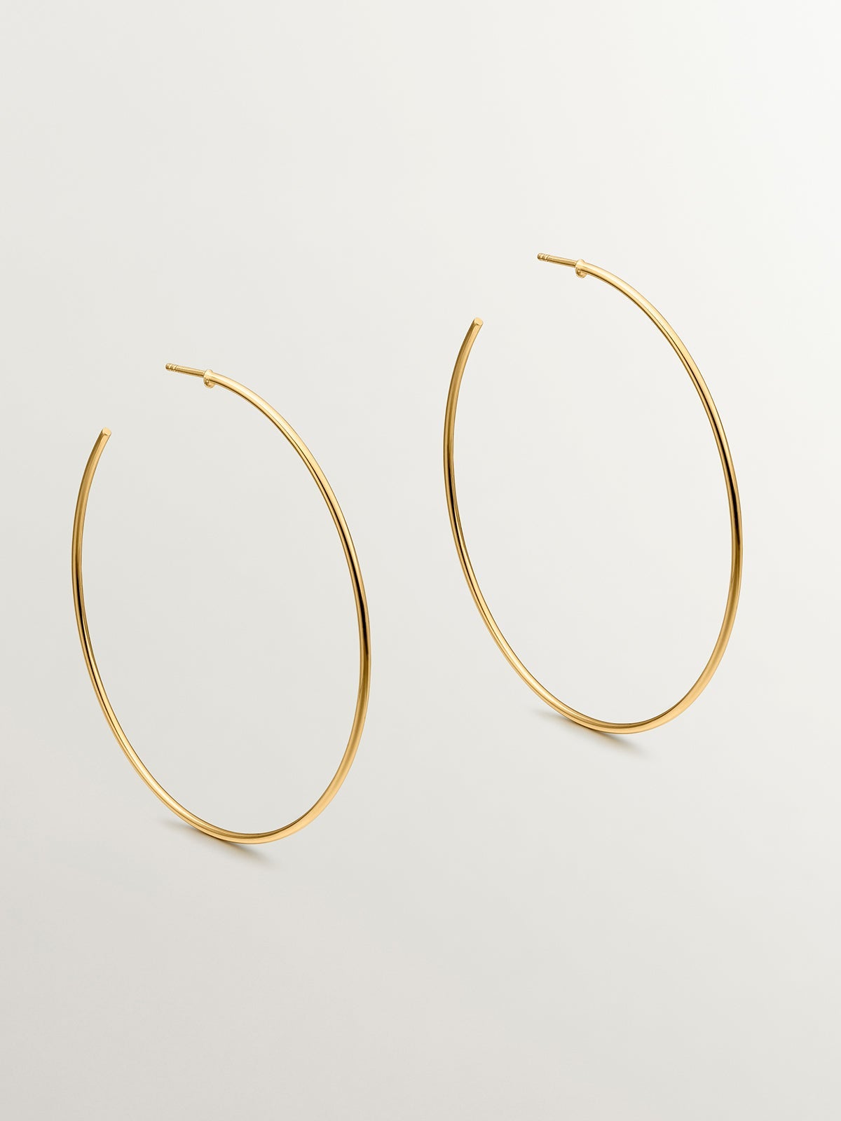 Pendientes de aro grandes de plata 925 bañada en oro de 18K