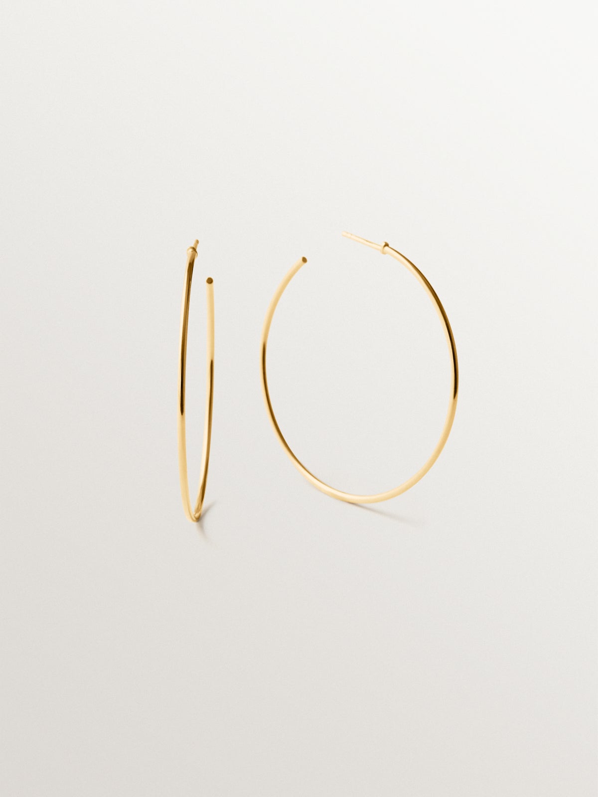 Pendientes de aro medianos de plata 925 bañada en oro de 18K