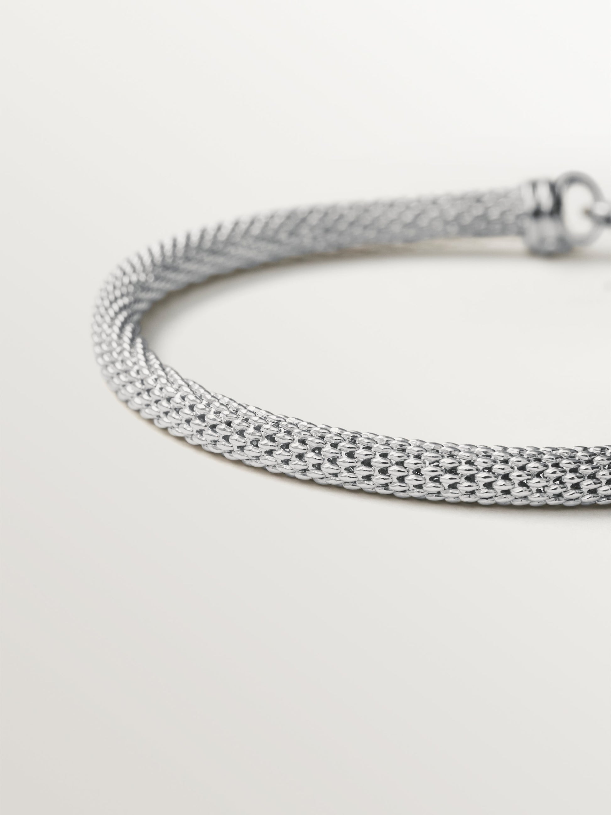 Pulsera de plata 925 con textura de malla