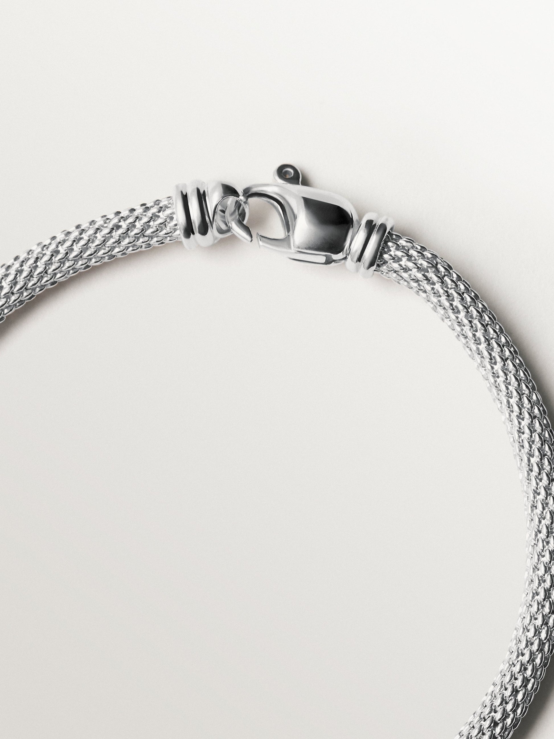 Pulsera de plata 925 con textura de malla