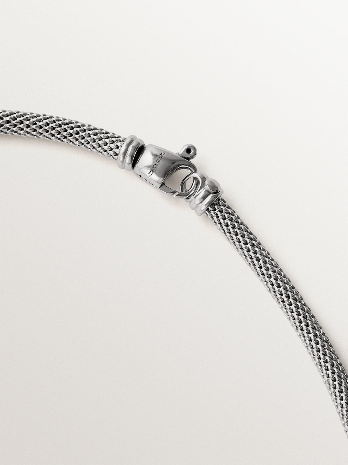 Collar de plata 925 con textura de malla