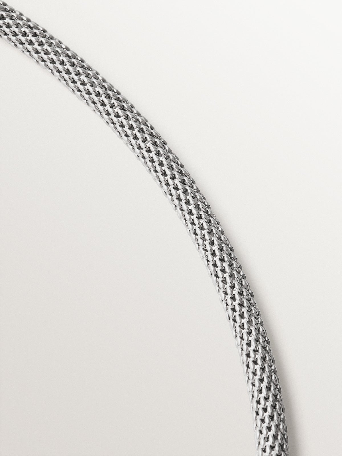 Collar de plata 925 con textura de malla