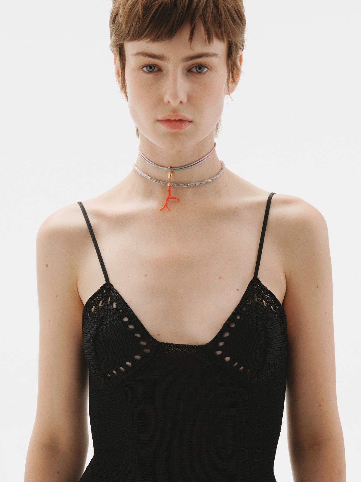 Collar de plata 925 con textura de malla