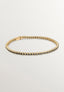 Pulsera de plata 925 bañada en oro amarillo de 18K con espinelas negras