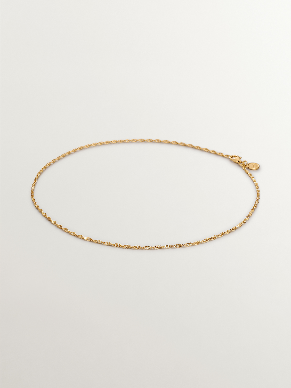 925 Silver Rope Link Chain coated in 18k Yellow Gold