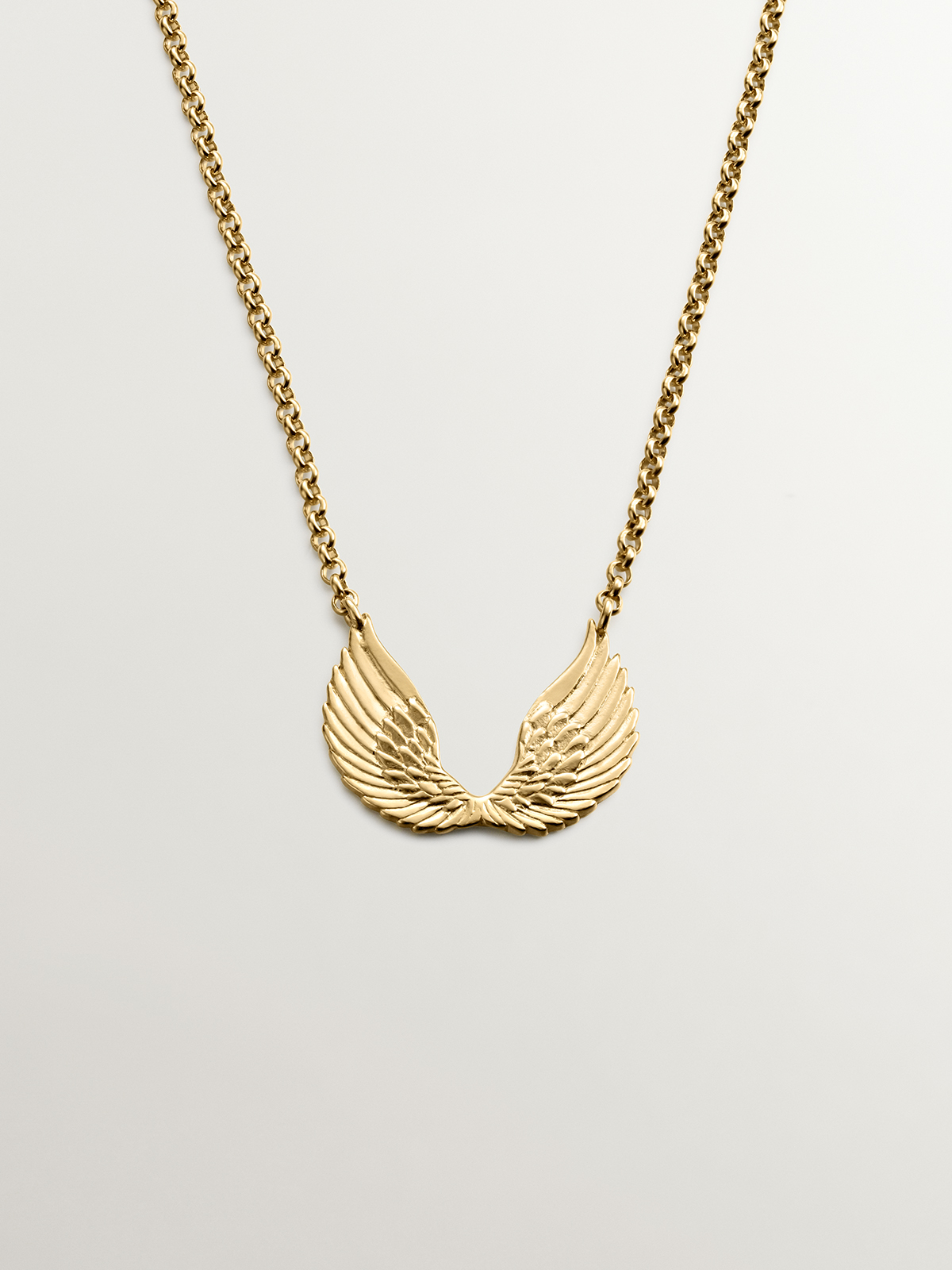 925 silver pendant bathed in 18K yellow gold with wings