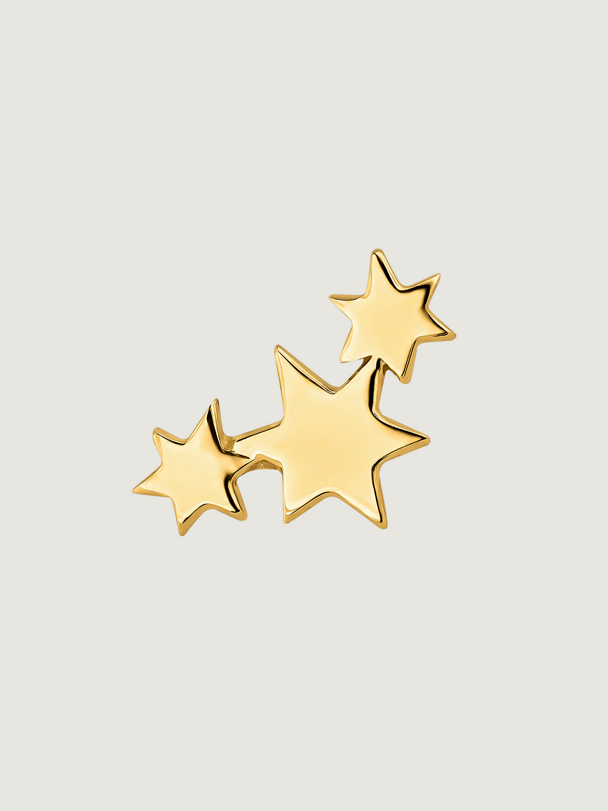 Piercing de oro amarillo de 18K con triple estrella