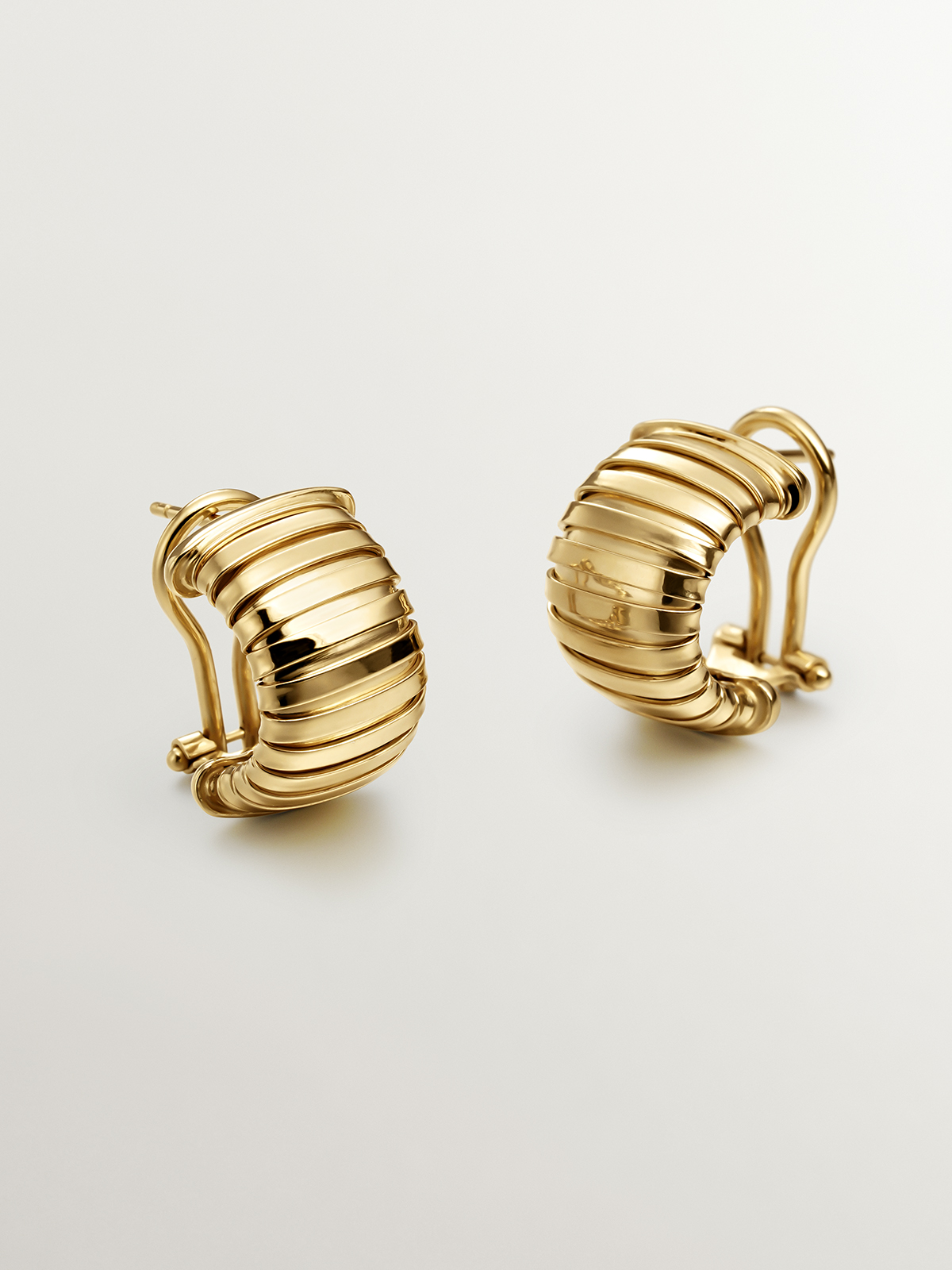 Tubogas earrings in 925 silver plated in 18K yellow gold