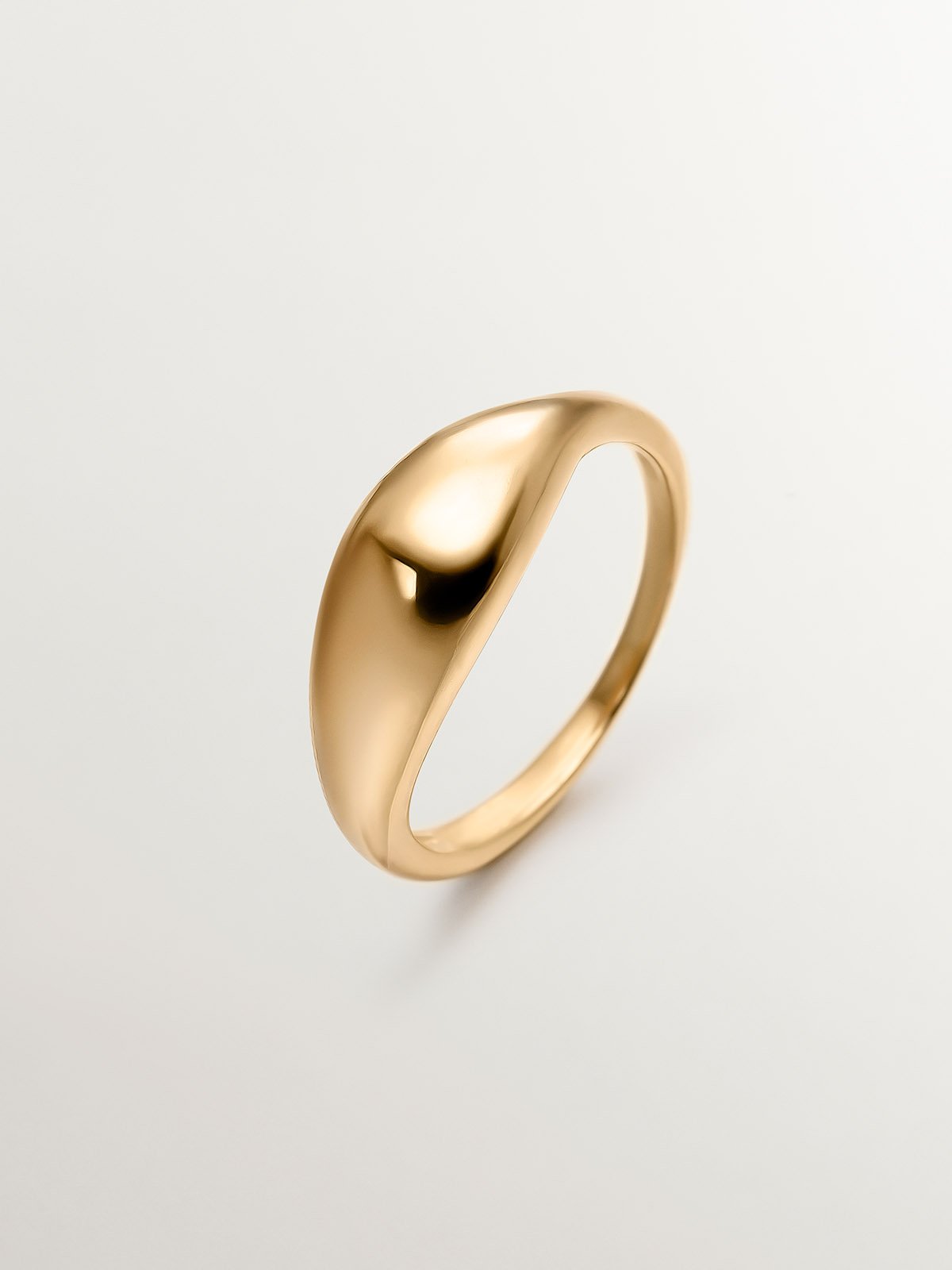 Domed silver ring 925 coated in 18K yellow gold