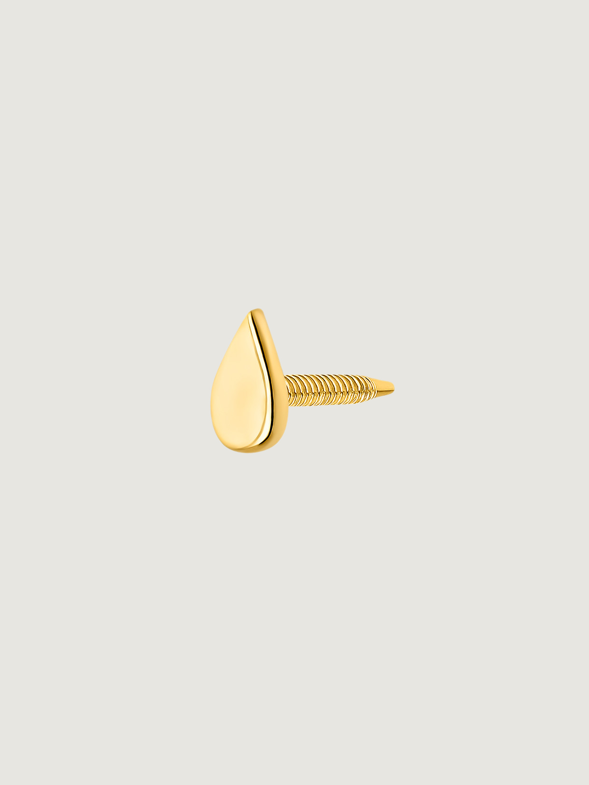 18K yellow gold piercing with a tear-drop shape.