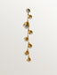 Pendiente individual bicolor bañado en oro amarillo con acabado gunmetal, perlas grises y motivos florales