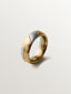 Anillo gimmel bicolor con efecto cepillado
