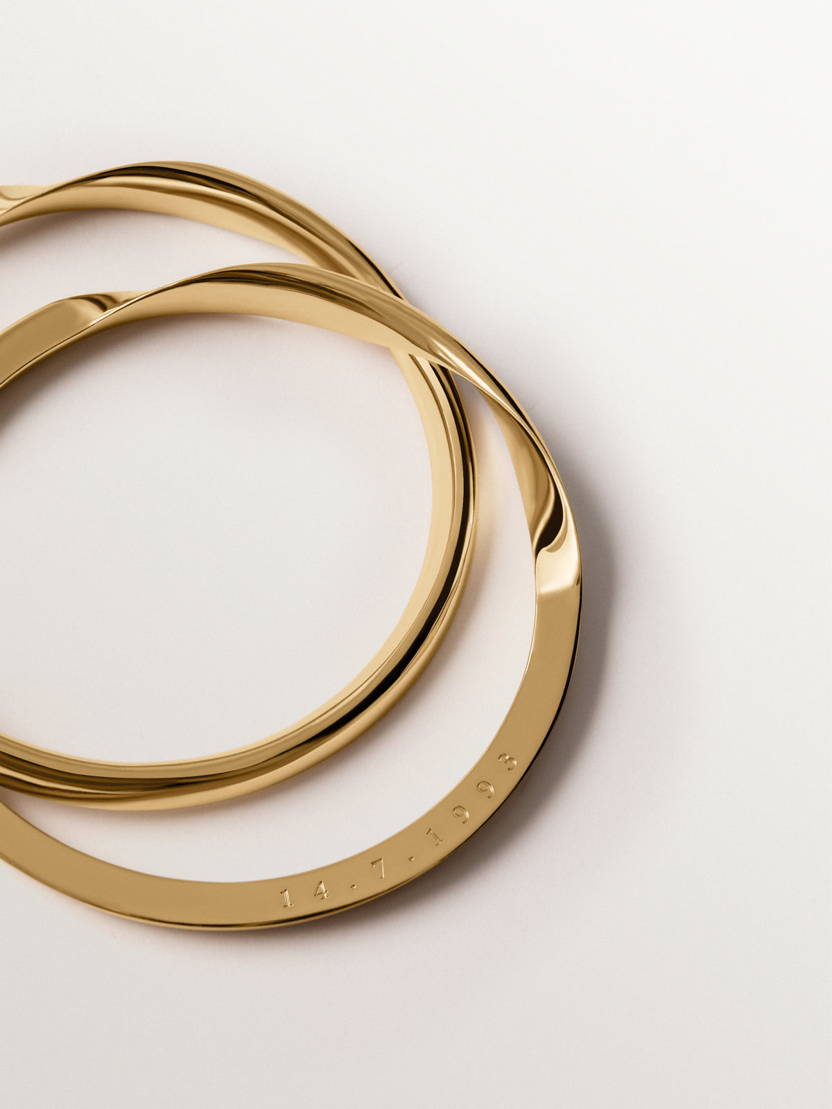 Pulsera gimmel bañada en oro amarillo