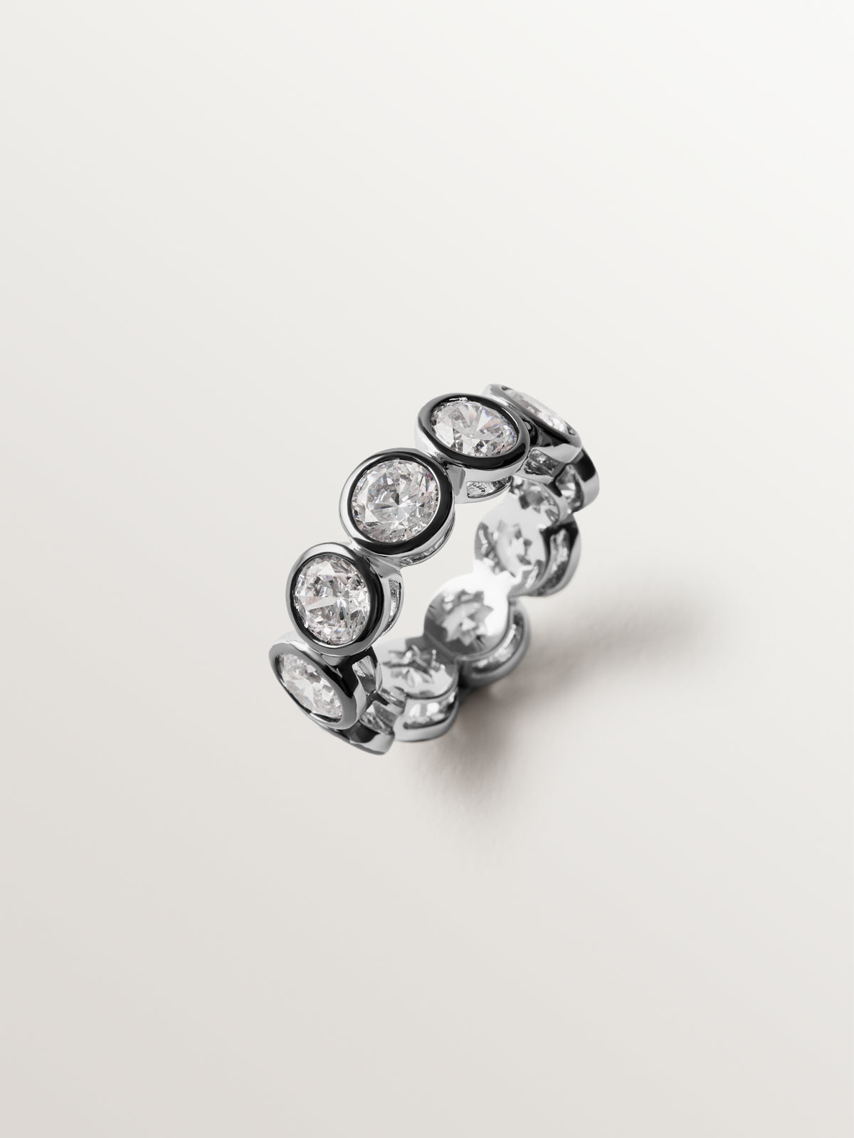 Anillo bicolor con cristales