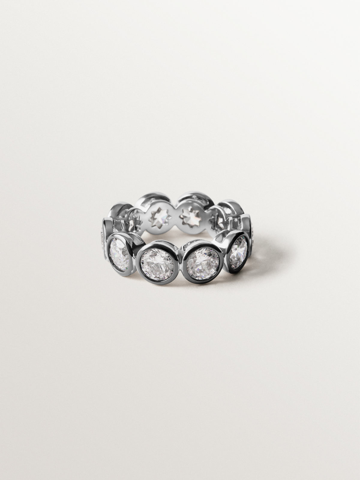 Anillo bicolor con cristales
